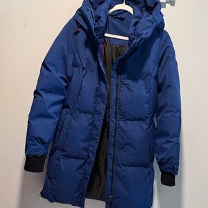 Blue Hooded Puffer Jacket